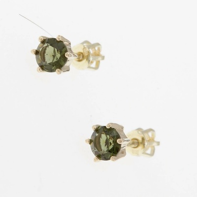My Moldavite Zlaté náušnice s vltavíny AUV2235-3