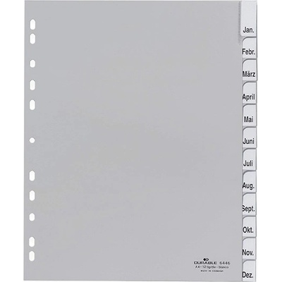 DURABLE Регистър DURABLE plastic A/4 maxi Jan-Dec 12 part grey 644610 (644610)
