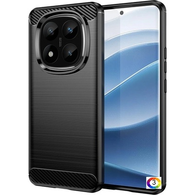 Xiaomi Redmi Note 14 Pro+ 5G Удароустойчив Carbon Fiber Калъф и Протектор