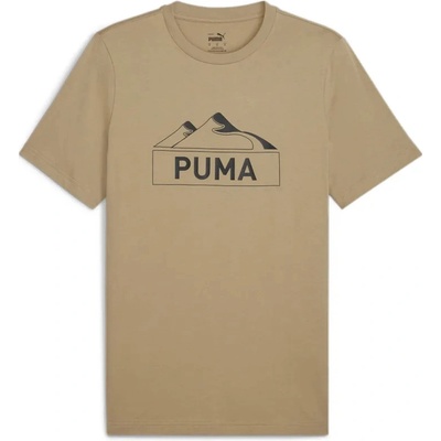 Puma OPEN ROAD MOUNTAIN GRAPHIC TEE pánské bavlněné triko zelená