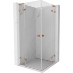 Mexen Lunar L Duo душ кабина с отварящи се врати 110 x 110 см, прозрачна, матирано медно - 834L-110L-110P-65-00 (834L-110L-110P-65-00)