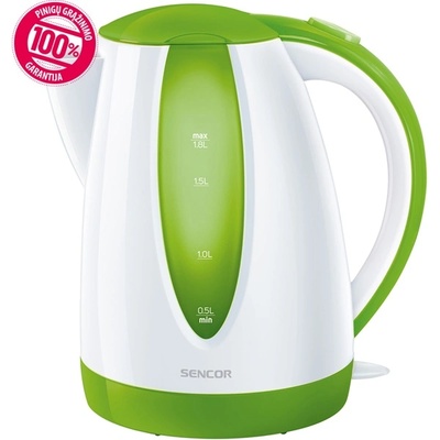 Sencor Чайник sencor swk 1811gr, 1, 8 л, 2000 w, бял/зелен (swk 1811gr)