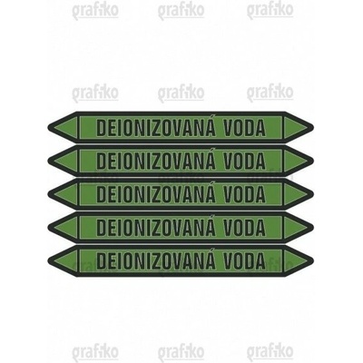 Grafiko | Deionizovaná voda - Materiál Folie s vyšší lepivostí s ochrannou laminací – High tack, Rozměr aršík 5ks šipka 400x52mm