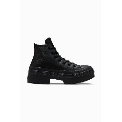 Kožené kecky Converse Chuck Taylor All Star Lugged Heel dámské, černá barva, A11548C