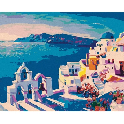 Zuty Malování podle čísel SANTORINI SE ZVONY