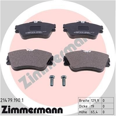Sada brzdových platničiek kotúčovej brzdy ZIMMERMANN 21479.190.1