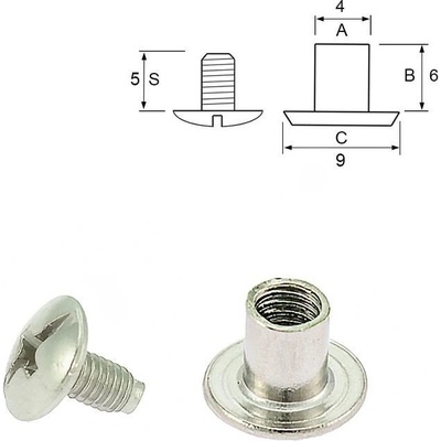 Nýt šroubovací 6 mm, Ø 4 mm, nikl Počet: 1 ks – Zbozi.Blesk.cz