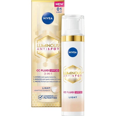 Nivea Luminous630 CC krém 3v1 svetlý SPF30 40 ml