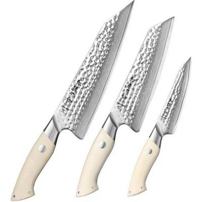 Hezhen HEZHEN® kuchyňský set 3 nožů HORN B38H z damaškové oceli v dárkovém balení