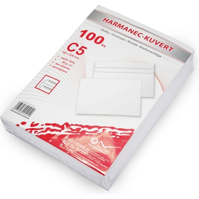 Obálky C5 samolepacie 100 ks, Biela