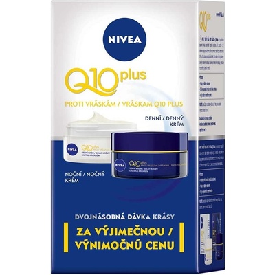 Nivea Q10 Power denní pleťový krém SPF15 50 ml + noční pleťový krém 50 ml pro ženy dárková sada