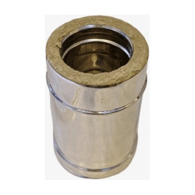 ArtKamin Прав димоотвод инокс 0.25м. c изолация - Ф100-150 (PEI025SI)