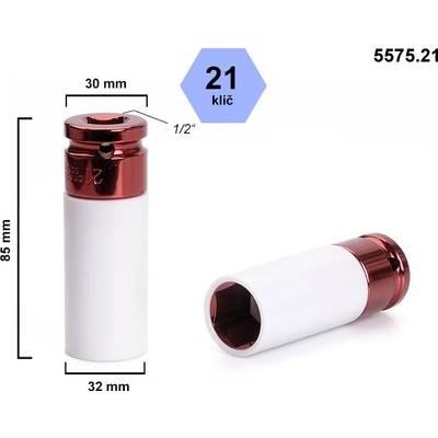 Klíč na kolové šrouby a matice Carolus 5575.21, na litá kola, hlava klíče 21mm