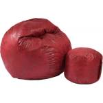 Pufrelax Комплект, Барбарон с табуретка за крака, 500л. Matusalem - Cranberry, Перящ се калъф, Подходящ за деца, Пълнеж с микс от мемори пяна и дунапрен, Гама Premium