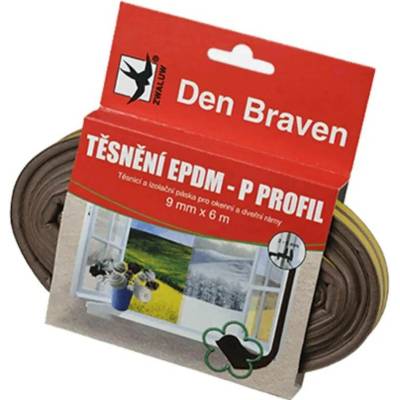 Den Braven Těsnicí profily z EPDM pryže P-profil | hnědá 9 mm x 55 mm x 6 m