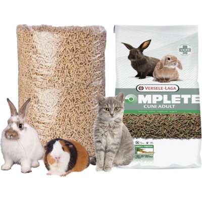 Versele Laga Cuni Complete králík 8 kg + EcoPellet Ekologická dřevěná podestýlka na pelety 15 kg
