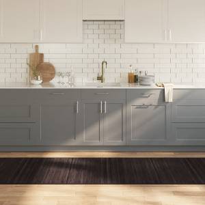vidaXL Килим, правоъгълен, тъмнокафяв, 80x300 см, бамбук (376917)