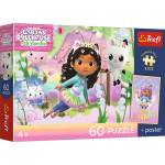 Trefl - Puzzle Gabby's Dollhouse Gabby and the Kitty Adventures + poster - 40 - 99 piese