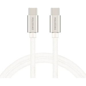 SWISSTEN USB Кабел Swissten Textile, USB-C / USB-C, 0.2 M, сребърен