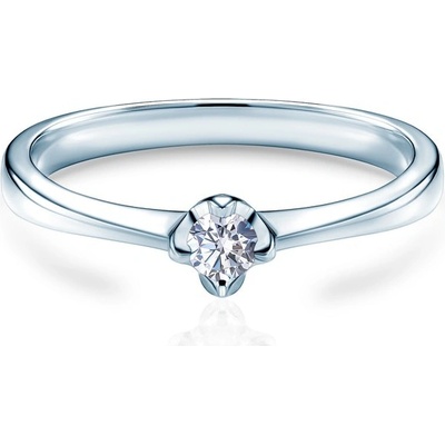 Savicki Zásnubný prsteň biele zlato diamant PI B D 00059