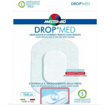DROP MED Rýchloobväz sterilný antiseptický 10 x 8 cm 5 ks