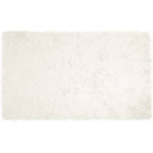 Pure Line Home Килим tafalla с дълъг косъм, имитация на вълна, с анти-слип основа, Бял