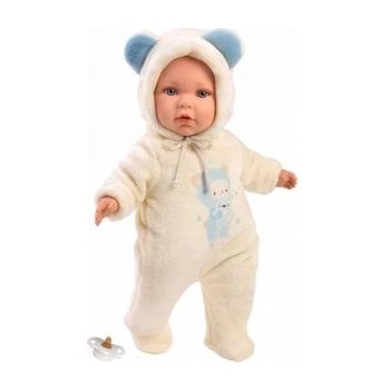 Llorens Интерактивна кукла Llorens - Enzo, с гащеризон мече, 42 см