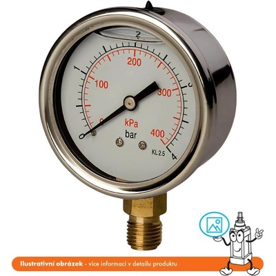 Pneumatics & Hydraulics Manometr glycerinový stranový 0/25 bar - G1/2"