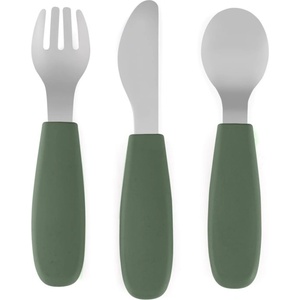 Petite&Mars Take&Match Stainless Steel Cutlery Set прибор за деца Misty Green 12m+ 3 бр