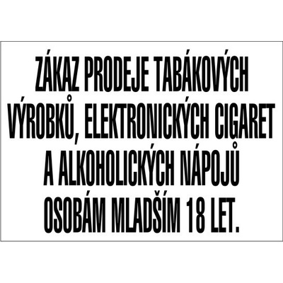 RAFO Samolepka Zákaz prodeje alkoholických..., 42x30cm