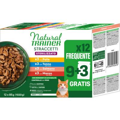 Natural Trainer Stracceti Adult Sterilized proužky v omáčce míchané balení 24 x 85 g