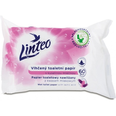 Linteo vlhčený toaletní papír s kyselinou mléčnou 60 kusů