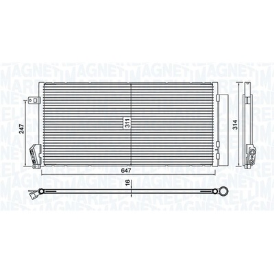 Kondenzátor, klimatizace MAGNETI MARELLI 350203619000