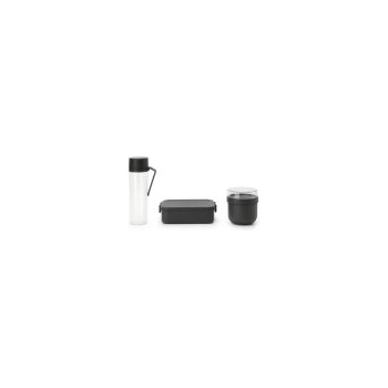 Brabantia Комплект за закуска Brabantia Make& Take 3 части, Dark Grey, бутилка, купа, кутия (1006308)