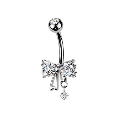 Šperky4U Piercing do pupíku mašlička WP0129