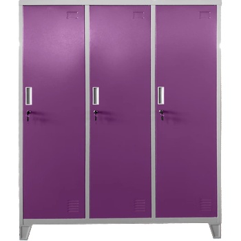 Carmen Метален шкаф Carmen CR-1604-3 JZ - сив / светлолилав (3580175_6)