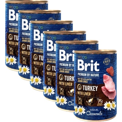Brit Консерва Brit premium by Nature Junior Турция и Черен дроб 6 x 400 г