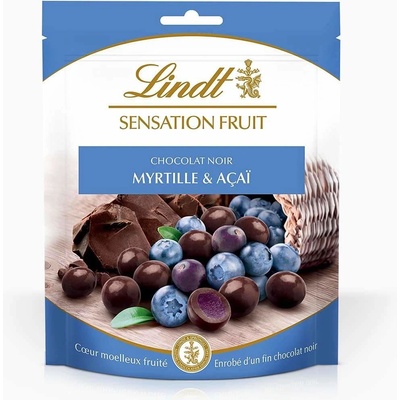 Lindt Sensation Fruit čučoriedkové a acai dražé v horkej čokoláde 150 g