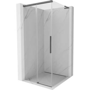 Mexen Rox L плъзгаща се душ кабина 110 x 110 см, прозрачна, четкано оръдие сив - 8C2L-110-110-66-00 (8C2L-110-110-66-00)