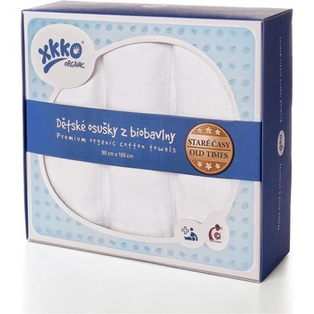 KIKKO Detské osušky z biobavlny Staré časy 90x100 3ks biele