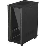 Lanberg 19" 27U 600x1000 стоящ рак кабинет със стъклена врата черен (FF01-6027-12B)