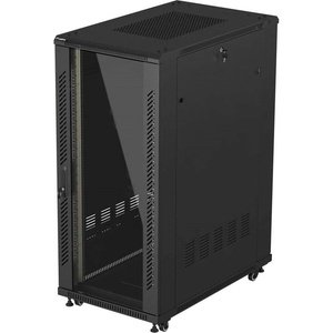 Lanberg 19" 27U 600x1000 стоящ рак кабинет със стъклена врата черен (FF01-6027-12B)