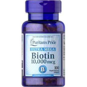 Image 1 of Puritan's Pride Biotin 10000 mcg [100 Гел капсули]