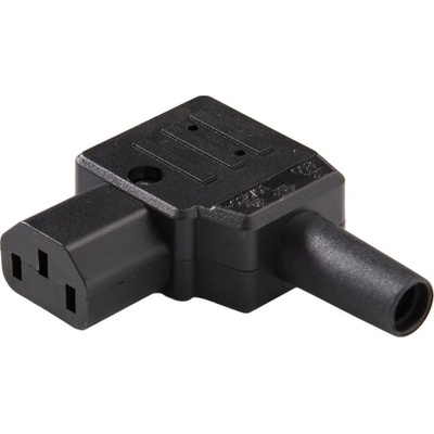 PREMIUMCORD Konektor napájecí 230V na (samice, IEC C14), úhlový