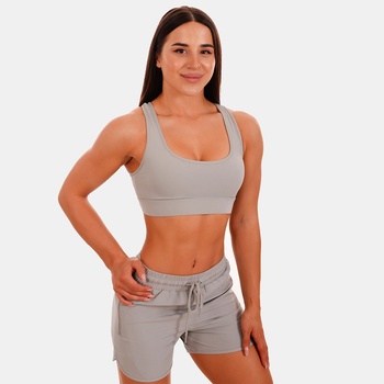 GymBeam Спортен сутиен Mesh Panel Grey XL