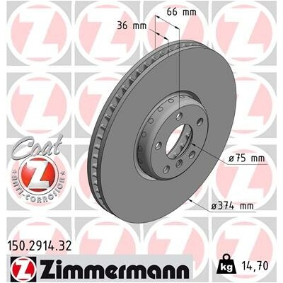 Brzdový kotúč ZIMMERMANN 150.2914.32 (150291432)
