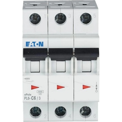 Eaton Автоматичен прекъсвач eaton pl6-c6/3, 286598 - 6 a, 3p (286598)