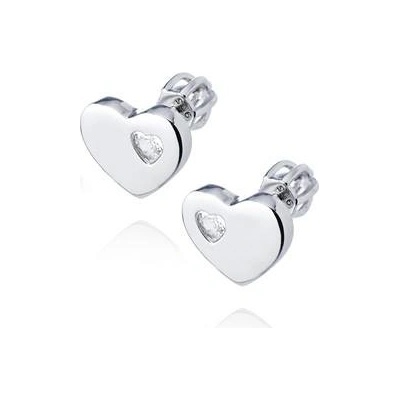 NUBIS® stříbrné šroubovací náušnice srdíčka NB-3224