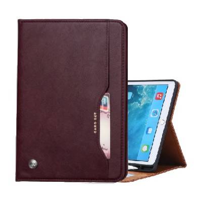 Калъф тип портмоне с място за Apple Pencil и карти за iPad 9, 7" (2017/2018) / Air 1 / 2 / Pro 9, 7" - винено червен (15669)