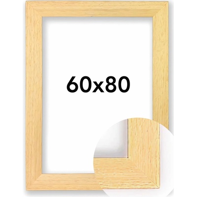 Fotorámeček Dresden Rozměr: 60 x 80 cm, Barva: Přírodní, Typ zasklení: Plexi